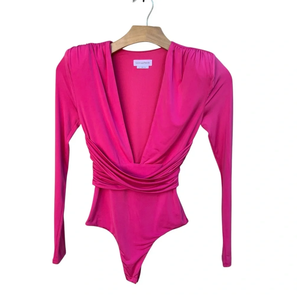 Lovers + Friends Anya Long Sleeve Pink Bodysuit Women’s X-Small